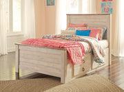 Willowton Whitewash Full Under Bed Storage Platform Bed - Gate FurnitureFull Bed