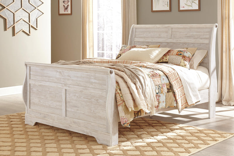 Willowton Whitewash Queen Sleigh Bed - B267B29