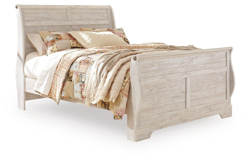 Willowton Whitewash Queen Sleigh Bed - B267B29