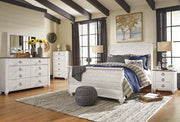 Willowton Whitewash Sleigh Bedroom Set - Gate FurnitureBedroom Set