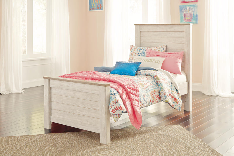 Willowton Whitewash Twin Panel Bed and Dresser - B267B53