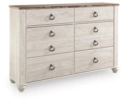Willowton Whitewash Twin Panel Bed and Dresser - B267B53