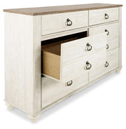 Willowton Whitewash Twin Panel Bed and Dresser - B267B53
