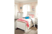 Willowton Whitewash Twin Panel Bed with 2 Storage Drawers - Gate FurnitureTwin Bed