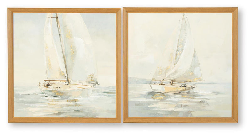 Winbrook Gray/Tan/Gold Finish Wall Art Set (Set of 2) - A8000458