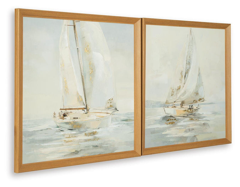 Winbrook Gray/Tan/Gold Finish Wall Art Set (Set of 2) - A8000458