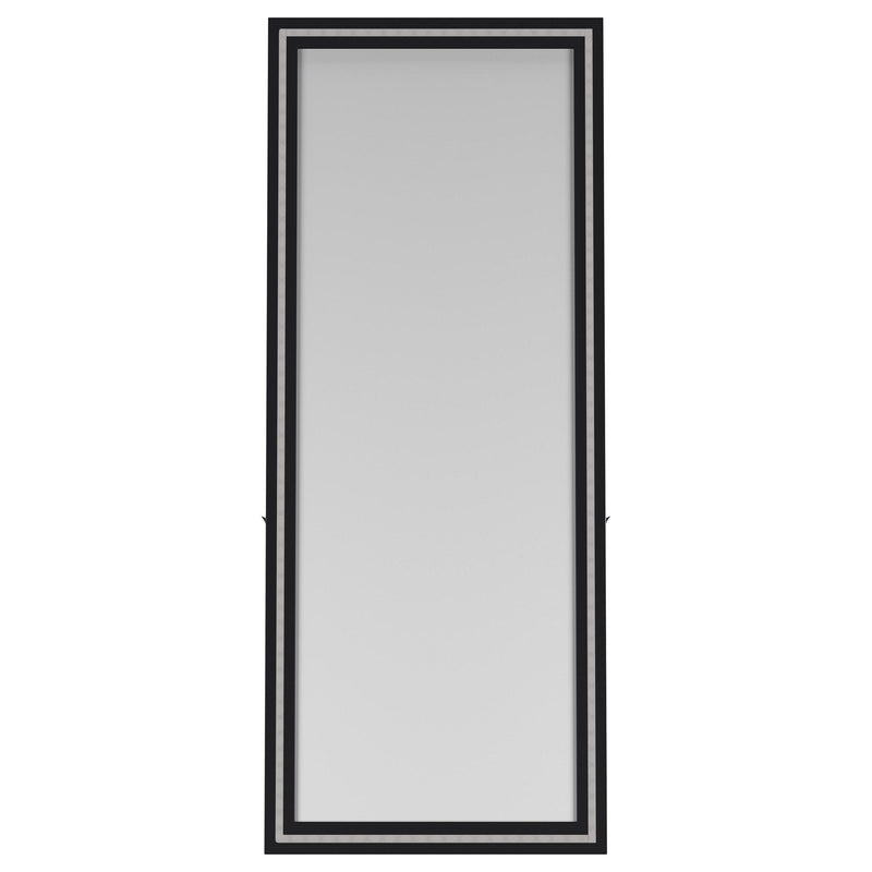 Windrose 28 x 67 Inch Tempered LED Standing Mirror Black - 960962