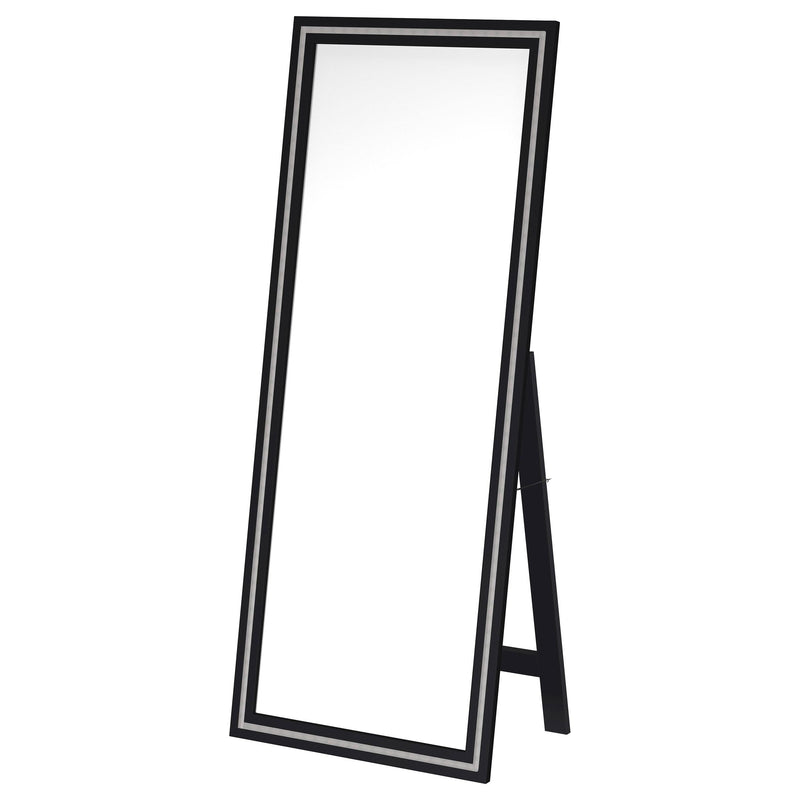 Windrose 28 x 67 Inch Tempered LED Standing Mirror Black - 960962