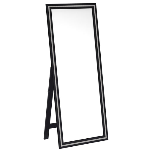 Windrose 28 x 67 Inch Tempered LED Standing Mirror Black - 960962