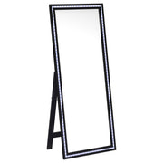 Windrose 28 x 67 Inch Tempered LED Standing Mirror Black - 960962