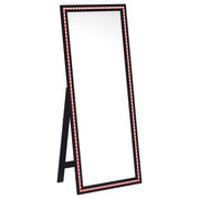 Windrose 28 x 67 Inch Tempered LED Standing Mirror Black - 960962