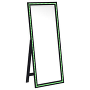 Windrose 28 x 67 Inch Tempered LED Standing Mirror Black - 960962