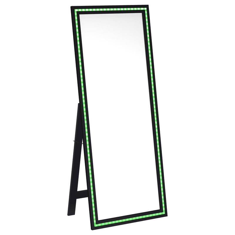 Windrose 28 x 67 Inch Tempered LED Standing Mirror Black - 960962