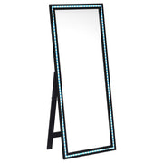 Windrose 28 x 67 Inch Tempered LED Standing Mirror Black - 960962