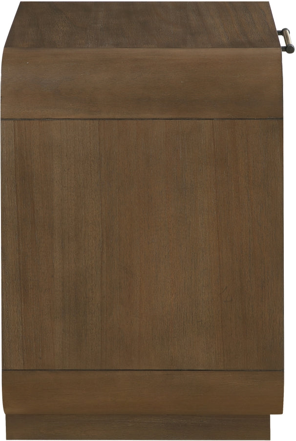 Windsor 28.5" Natural Cane And Solid Wood Nightstand in Brown - 66072Brown-NS