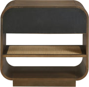 Windsor 28.5" Natural Cane And Solid Wood Nightstand in Brown - 66072Brown-NS