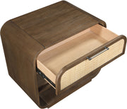Windsor 28.5" Natural Cane And Solid Wood Nightstand in Brown - 66072Brown-NS