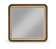 Windsor 40" W x 38" H Natural Cane And Solid Wood Frame Mirror in Brown - 66072Brown-M
