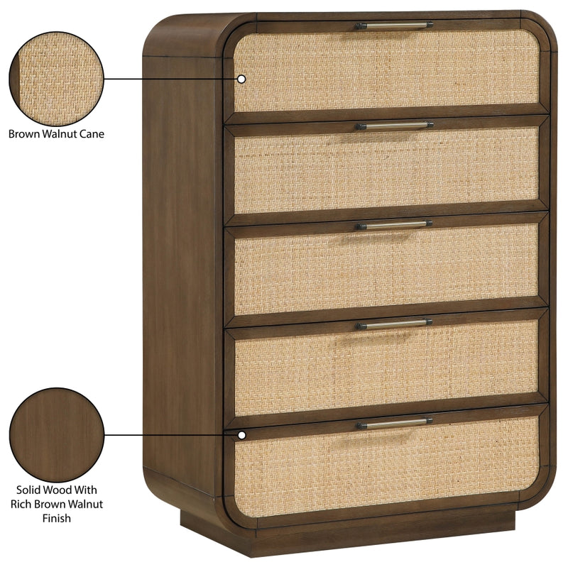 Windsor Natural Cane And Solid Wood Chest in Brown - 66072Brown-CH