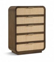 Windsor Natural Cane And Solid Wood Chest in Brown - 66072Brown-CH
