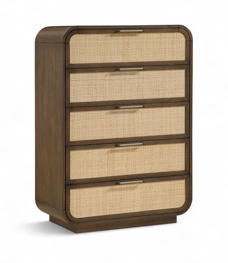 Windsor Natural Cane And Solid Wood Chest in Brown - 66072Brown-CH