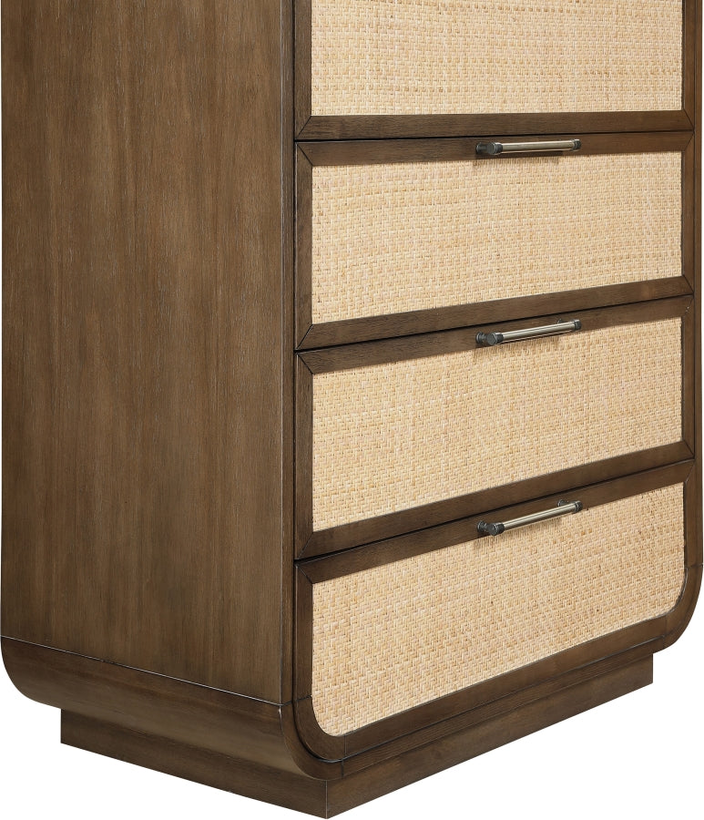 Windsor Natural Cane And Solid Wood Chest in Brown - 66072Brown-CH