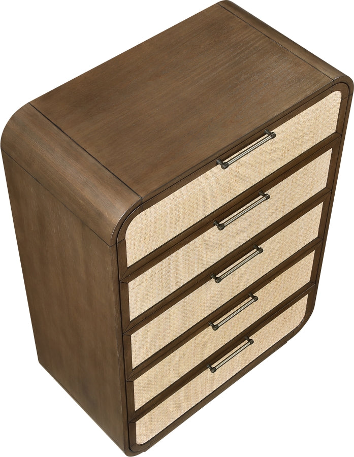 Windsor Natural Cane And Solid Wood Chest in Brown - 66072Brown-CH