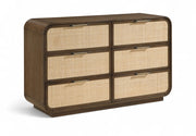 Windsor Natural Cane And Solid Wood Dresser in Brown - 66072Brown-D