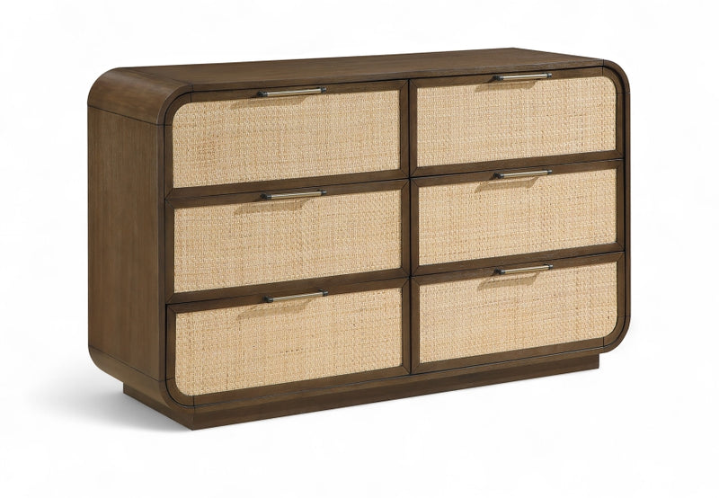 Windsor Natural Cane And Solid Wood Dresser in Brown - 66072Brown-D