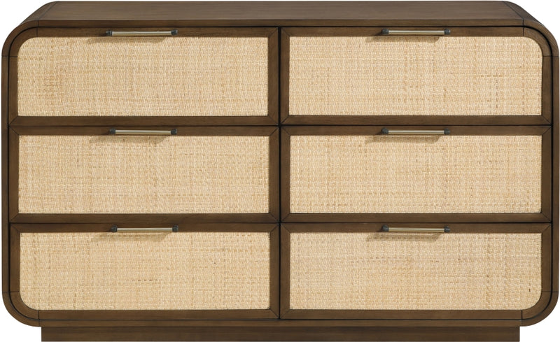 Windsor Natural Cane And Solid Wood Dresser in Brown - 66072Brown-D