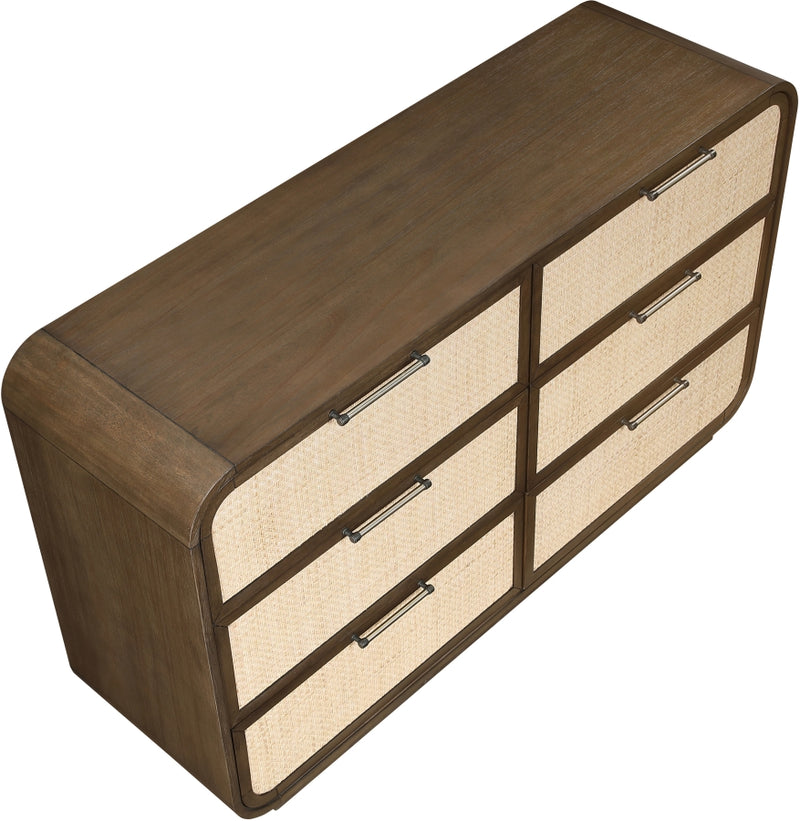Windsor Natural Cane And Solid Wood Dresser in Brown - 66072Brown-D