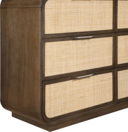 Windsor Natural Cane And Solid Wood Dresser in Brown - 66072Brown-D