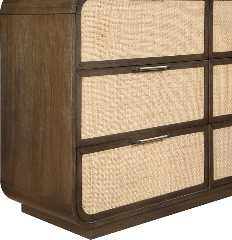 Windsor Natural Cane And Solid Wood Dresser in Brown - 66072Brown-D