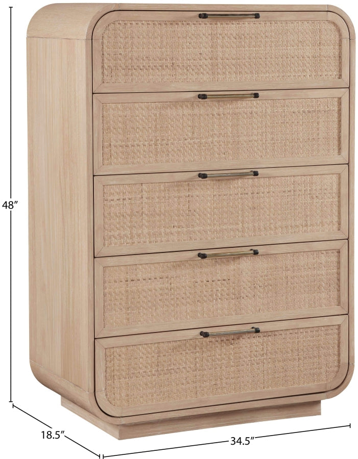 Windsor Solid Wood Chest in Natural - 66072Natural-CH