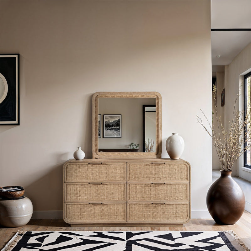 Windsor Solid Wood Mirror in Natural - 66072Natural-M