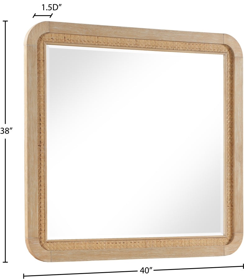 Windsor Solid Wood Mirror in Natural - 66072Natural-M