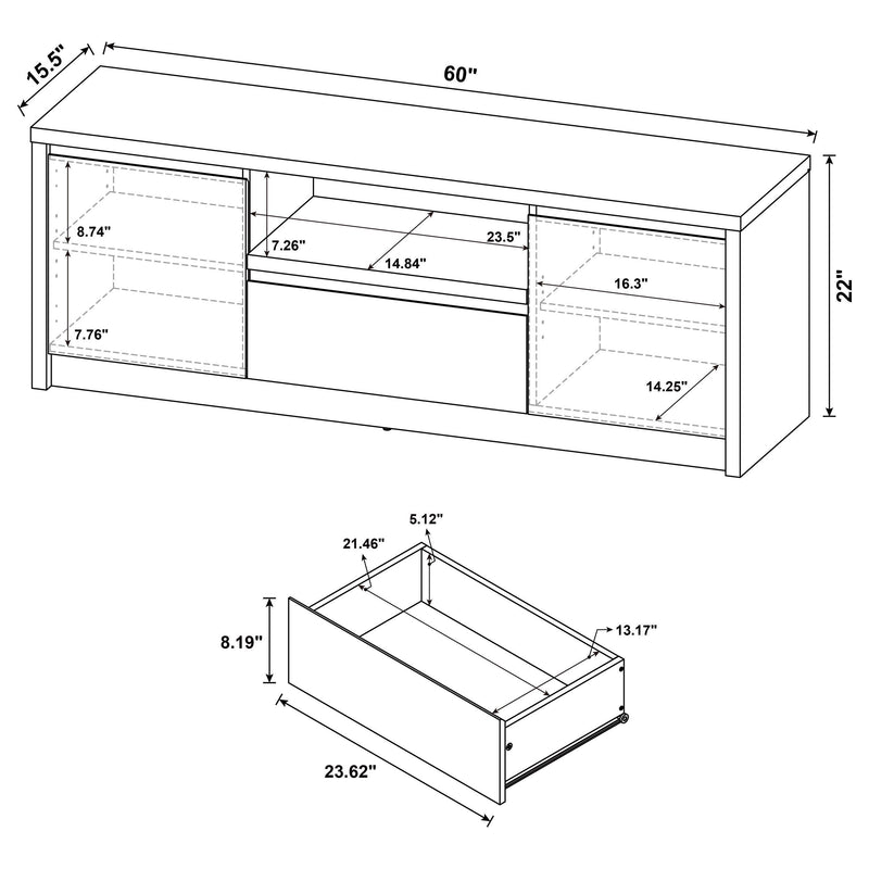 Winfield 3-piece Entertainment Center 60-inch TV Stand Black - 706222-SET