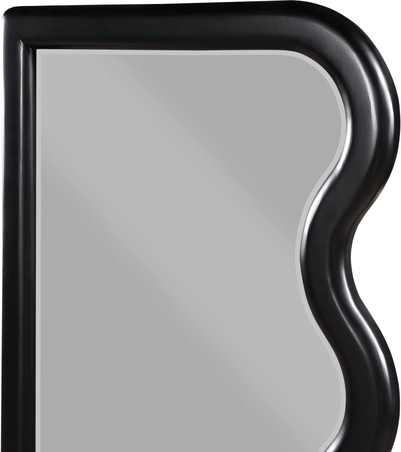 Winnie Poplar Wood Frame Mirror in Black - 441Black-M