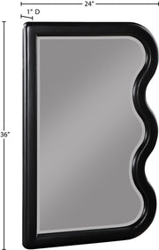 Winnie Poplar Wood Frame Mirror in Black - 441Black-M