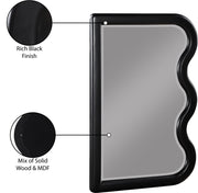 Winnie Poplar Wood Frame Mirror in Black - 441Black-M