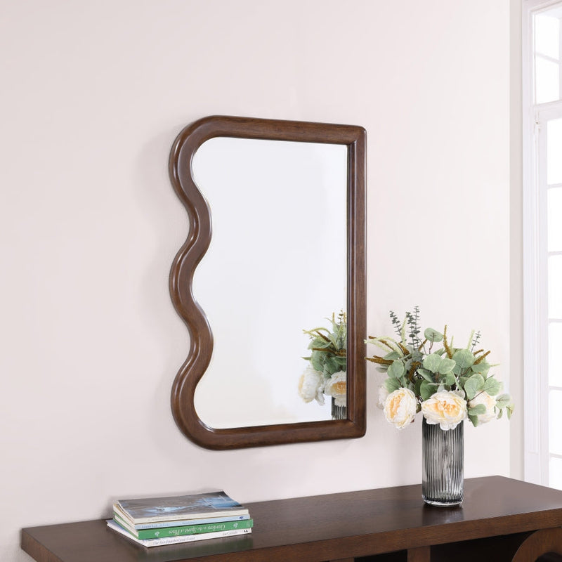 Winnie Poplar Wood Frame Mirror in Brown - 441Brown-M