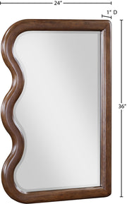 Winnie Poplar Wood Frame Mirror in Brown - 441Brown-M