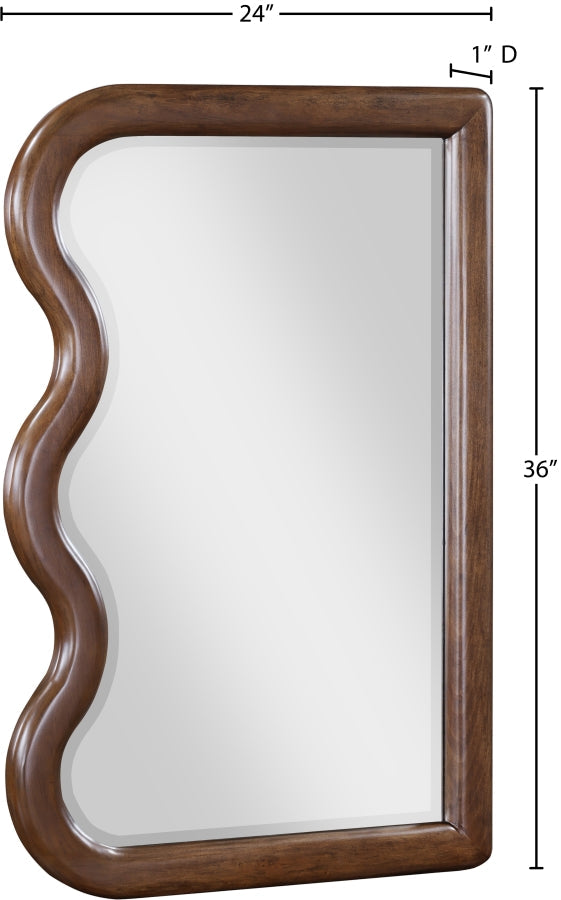 Winnie Poplar Wood Frame Mirror in Brown - 441Brown-M