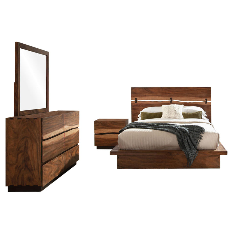 Winslow 4-piece Eastern King Bedroom Set Smokey Walnut - 223250KE-S4