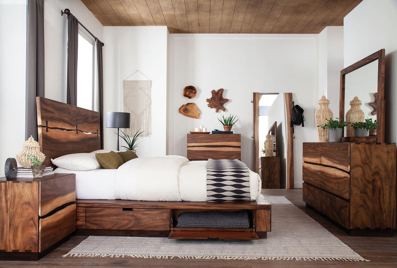 Winslow Wood Eastern King Storage Panel Bed Smokey Walnut - 223250SKE