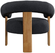 Winston Boucle Fabric Upholstered Accent Chair in Black - 496Black