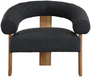 Winston Boucle Fabric Upholstered Accent Chair in Black - 496Black