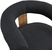 Winston Boucle Fabric Upholstered Accent Chair in Black - 496Black