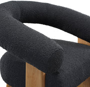 Winston Boucle Fabric Upholstered Accent Chair in Black - 496Black