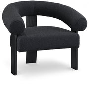 Winston Boucle Fabric Upholstered Accent Chair in Black - 497Black